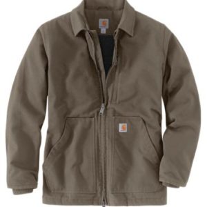 Carhartt Washed Duck Sherpa-Lined Coat for Men - Driftwood - L