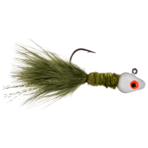 Bass Pro Shops Walleye Angler Deluxe Marabou Jig - 3/16 oz. - White/Olive