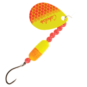 Cabela's Classic Floating Single-Hook Walleye Spinner - 36'' - Chartreuse/Orange Scale