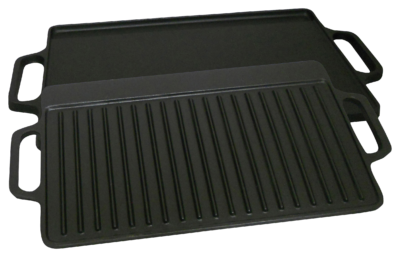 King Kooker 2-Sided Pre-Seasoned Cast-Iron Griddle - 15.63"L x 9.38"W x 1"H