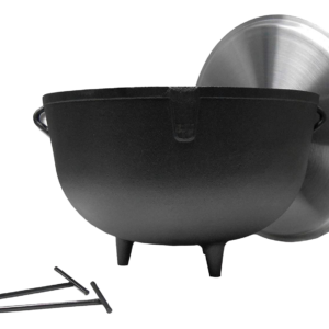 King Kooker Pre-Seasoned 10-Gallon Cast Iron Jambalaya Pot with Feet and Lifting Hooks