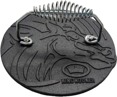King Kooker Pre-Seasoned Cast-Iron Horse-Shaped Bacon Press