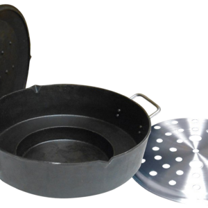 King Kooker 9-Qt. Pre-Seasoned Cast-Iron Unique Deep Fryer Dutch Oven with Steam Plate