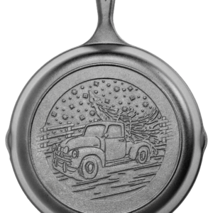 Lodge Cast-Iron Skillet with Holiday Truck Scene