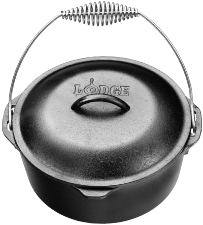 Lodge Cast-Iron Dutch Oven with Spiral Bail and Iron Lid