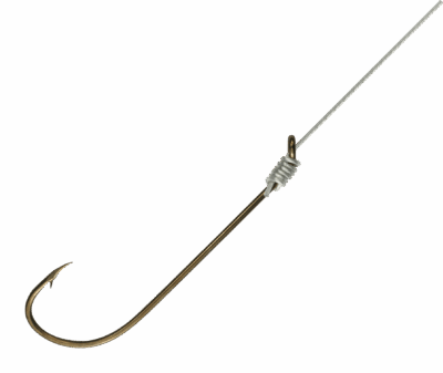 Bear Paw Tackle Flicker Snelled Hook - Bronze - 1/0