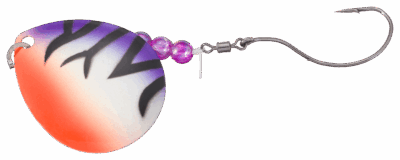 Bass Pro Shops XPS Death Roll Walleye Spinner Rig - #5 - Purple Tiger Glow
