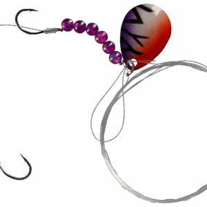Bass Pro Shops XPS Walleye Spinner Harness Rig 3-Pack - #3 Blade - Purple Tiger Glow