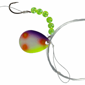 Bass Pro Shops XPS Walleye Spinner Harness Rig 3-Pack - #4 Blade - Stud Muffin Glow
