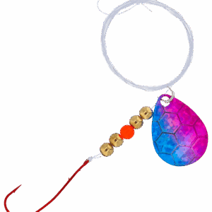 Bass Pro Shops XPS Slow Death Hex Foil Walleye Spinner Harness Rig 2-Pack - Blue/Pink Hex Foil