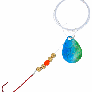 Bass Pro Shops XPS Slow Death Hex Foil Walleye Spinner Harness Rig 2-Pack - Blue/Green Hex Foil