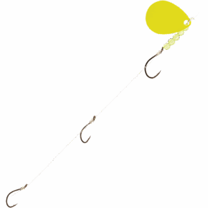 Bass Pro Shops Walleye Angler 3-Hook Walleye Spinner Harness Rig 2-Pack - 36" - Chartreuse