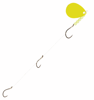 Bass Pro Shops Walleye Angler 3-Hook Walleye Spinner Harness Rig 2-Pack - 36" - Chartreuse