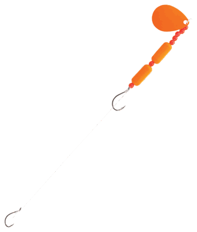 Bass Pro Shops Walleye Angler 2-Hook Floating Spinner Harness Rig 2-Pack - 36" - Orange