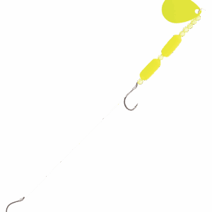 Bass Pro Shops Walleye Angler 2-Hook Floating Spinner Harness Rig 2-Pack - 36" - Chartreuse