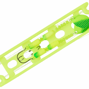 Bass Pro Shops Walleye Angler 2-Hook Floating Spinner Harness Rig 2-Pack - 36" - Chartreuse/Lime Scale