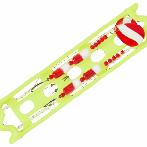 Bass Pro Shops Walleye Angler 2-Hook Floating Spinner Harness Rig 2-Pack - 36" - Red/White